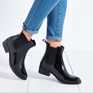 JEFFREY CAMPBELL Chelsea Patent Leather Boots Black Size 8